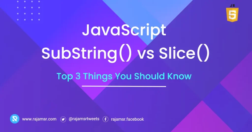 JavaScript substring vs slice Methods